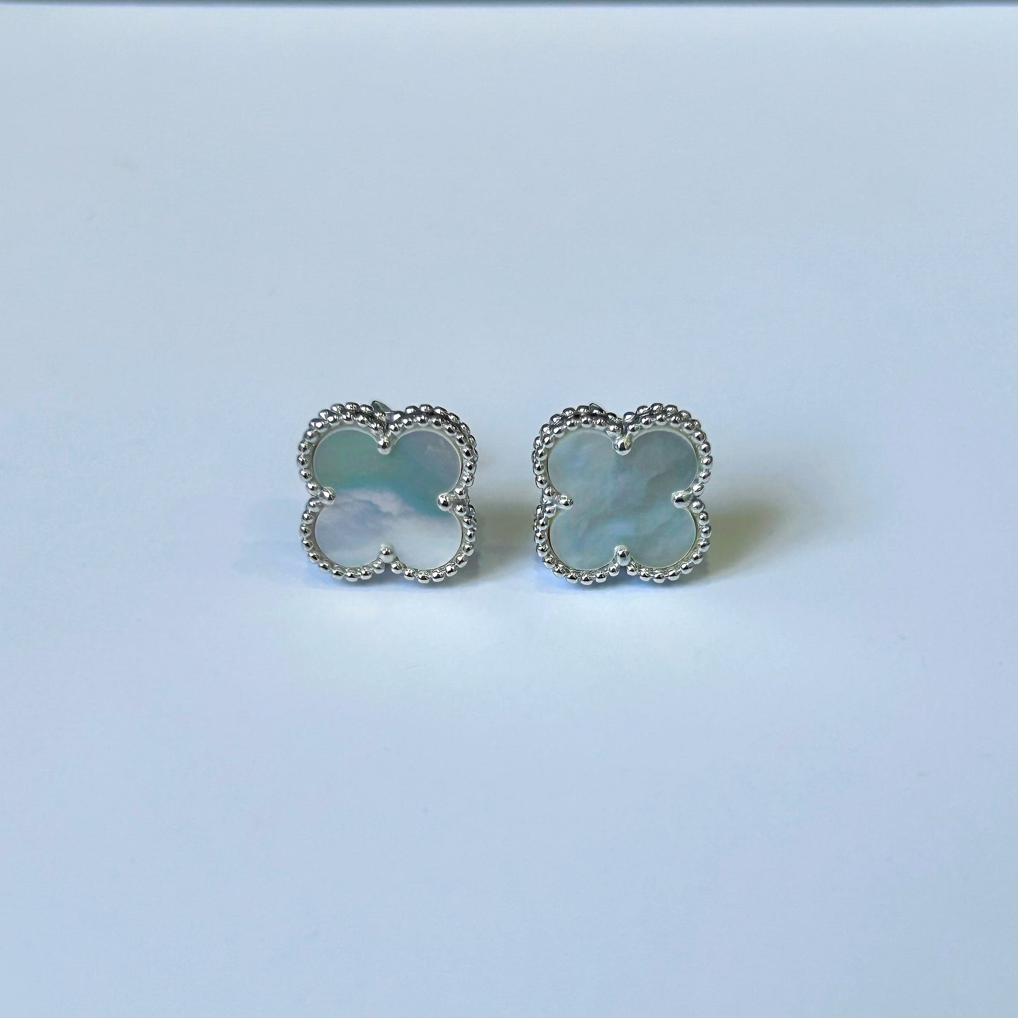 Lucky Clover Earrings Classic Style S925 Sterling Sliver Ear Studs Jewelry Earrings Anniversary Gift