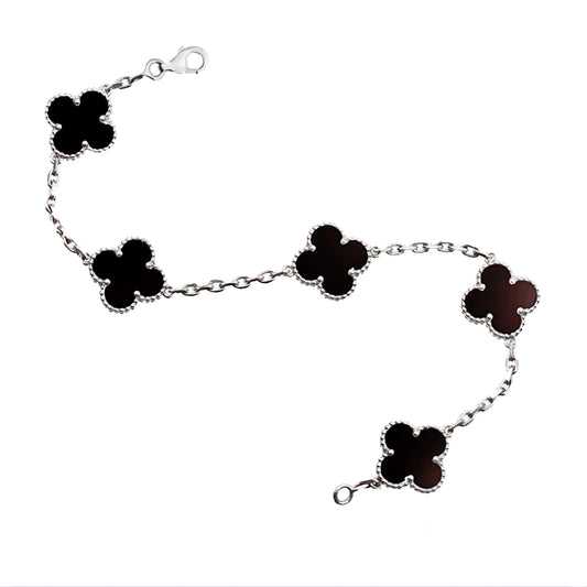 Clover Bracelet Luck Classic Style S925 Sterling Sliver Ear Studs Jewelry Bracelet Anniversary Gift