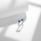 Sapphire Heart Ring S925 Sterling Silver Original Design Ring Lab Created Gemstone Anniversary Gift Love September Birthstone