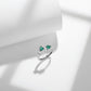 Emerald Heart Ring S925 Sterling Silver Original Design Ring Lab Created Gemstone Anniversary Gift Love September Birthstone