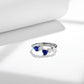 Sapphire Heart Ring S925 Sterling Silver Original Design Ring Lab Created Gemstone Anniversary Gift Love September Birthstone