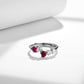 Ruby Heart Ring S925 Sterling Silver Original Design Ring Lab Created Gemstone Anniversary Gift Love September Birthstone