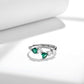 Emerald Heart Ring S925 Sterling Silver Original Design Ring Lab Created Gemstone Anniversary Gift Love September Birthstone