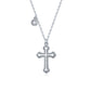 Cross Dangling Bead Necklace S925 Silver Original Design Simple Style Smooth Necklace Birthday Gift Present