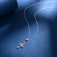 Cross Dangling Bead Necklace S925 Silver Original Design Simple Style Smooth Necklace Birthday Gift Present