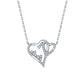 Double Heart Star Necklace S925 Silver Original Design Versatile Style Sparkling Smooth Necklace Birthday Gift Present