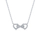 Infinity Double Heart Necklace S925 Silver Original Design Versatile Style Sparkling Smooth Necklace Birthday Gift Present