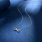 Infinity Double Heart Necklace S925 Silver Original Design Versatile Style Sparkling Smooth Necklace Birthday Gift Present