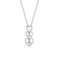 Dangling Three Heart Necklace S925 Silver Versatile Style Simple Original Design Smooth Necklace Birthday Gift Present